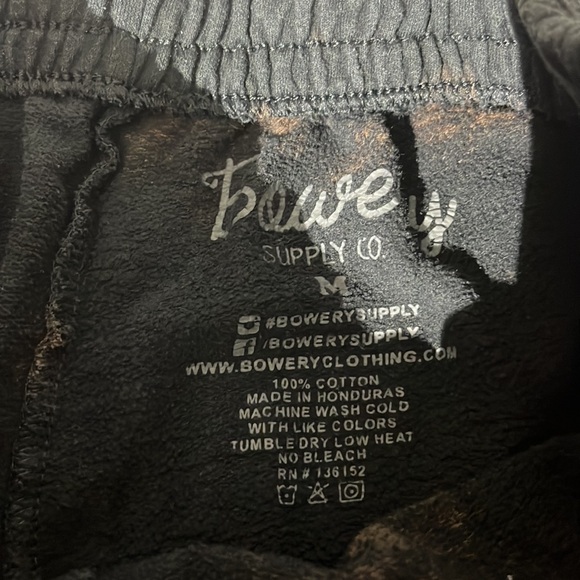 Bowery Supply Co Black Brown Acid Wash Joggers Sweatpants Skeleton Peace Sign M - Picture 3 of 5